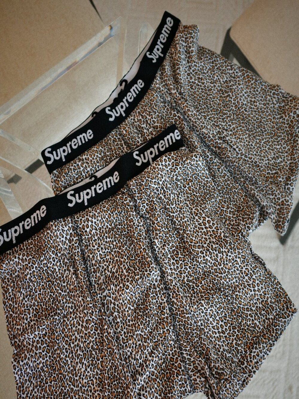 Supreme x Hanes Leopard Boxer Briefs 2-Pack SS19 [XL] - Picture 2 of 3